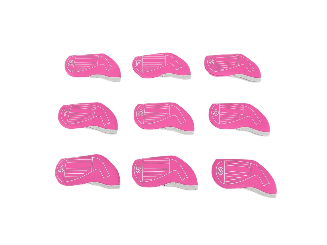 2026-9 Fundas Para Cabezas De Hierro De Golf Protectoras Antiarañazos Anti Polvo Ajustables Color Rosa Rojo