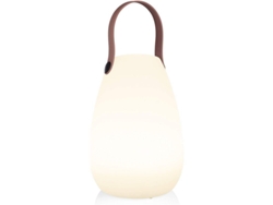 Lámpara de mesa LED recargable, blanca, redonda, IP44, 15 horas de iluminación.