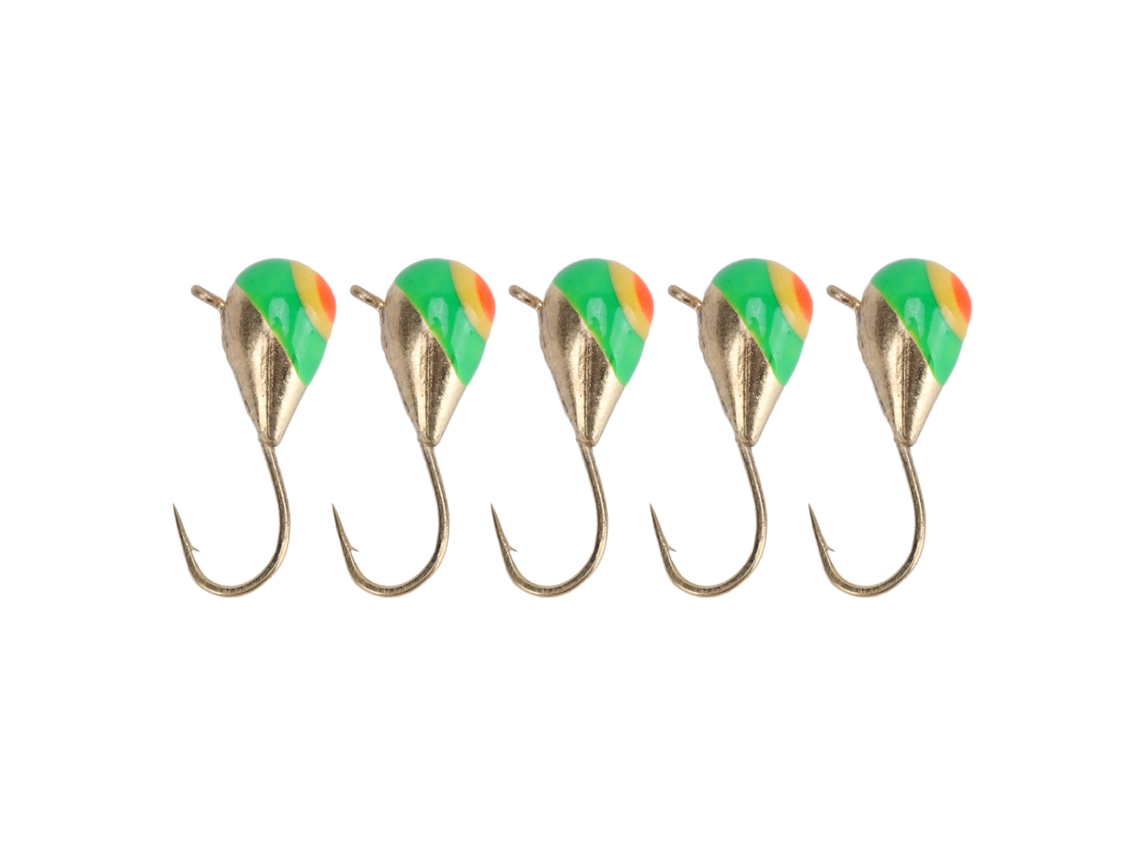 5pcs Anzuelos De Pesca En Hielo De Carbono Alto Jig Lures Set Para Agua Dulce Y Salada Invierno 5mm
