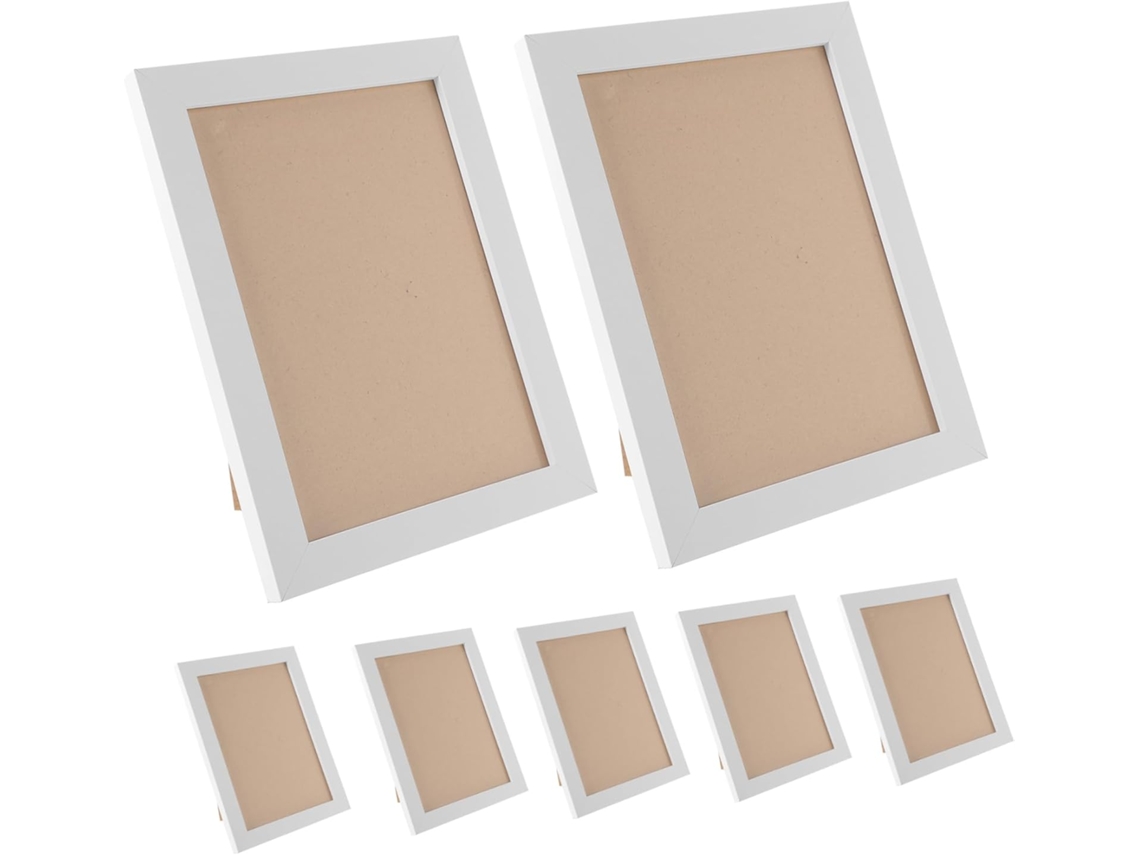 Juego de 7 marcos de madera con diseño minimalista para fotos - Marcos elegantes - CHABERLU
