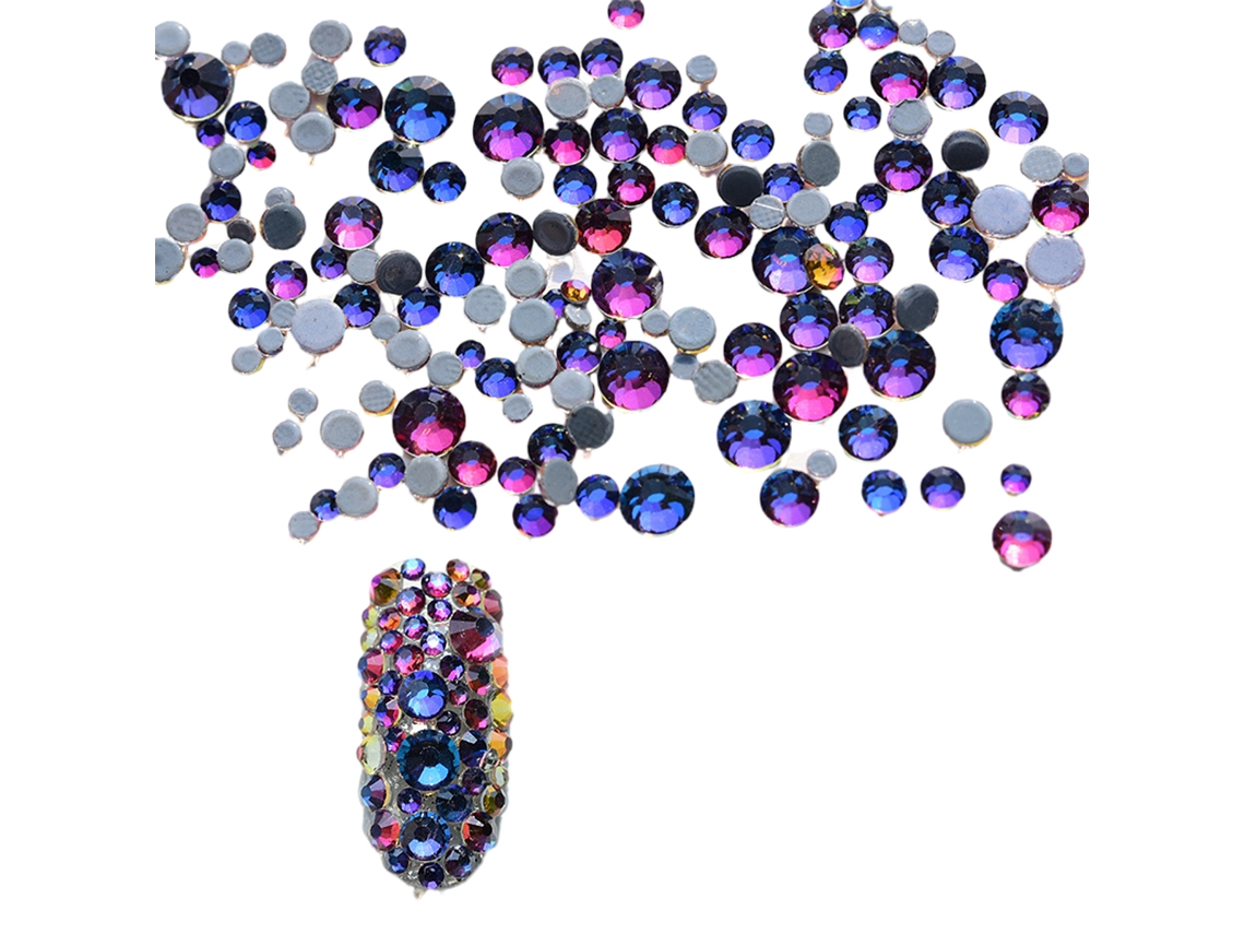Cristales para uñas, 1500 piezas, piedras redondas de vidrio con parte trasera plana, 6 tamaños para decoración de uñas, maquillaje, ropa y zapatos. Kofihety