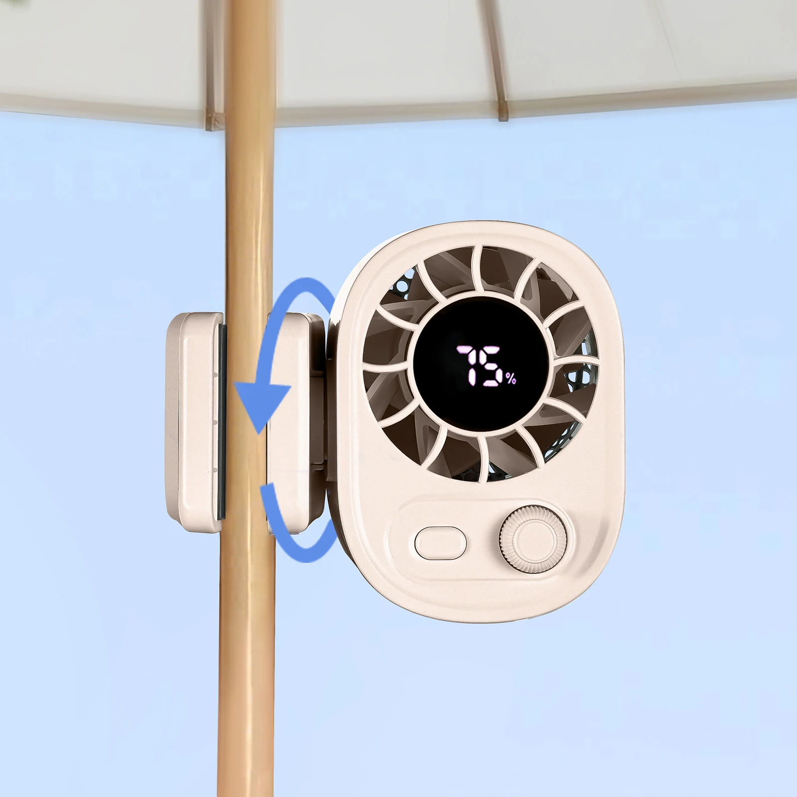 Ventilador De Cintura (albaricoque), 100 Velocidades De Viento, Pantalla Led.