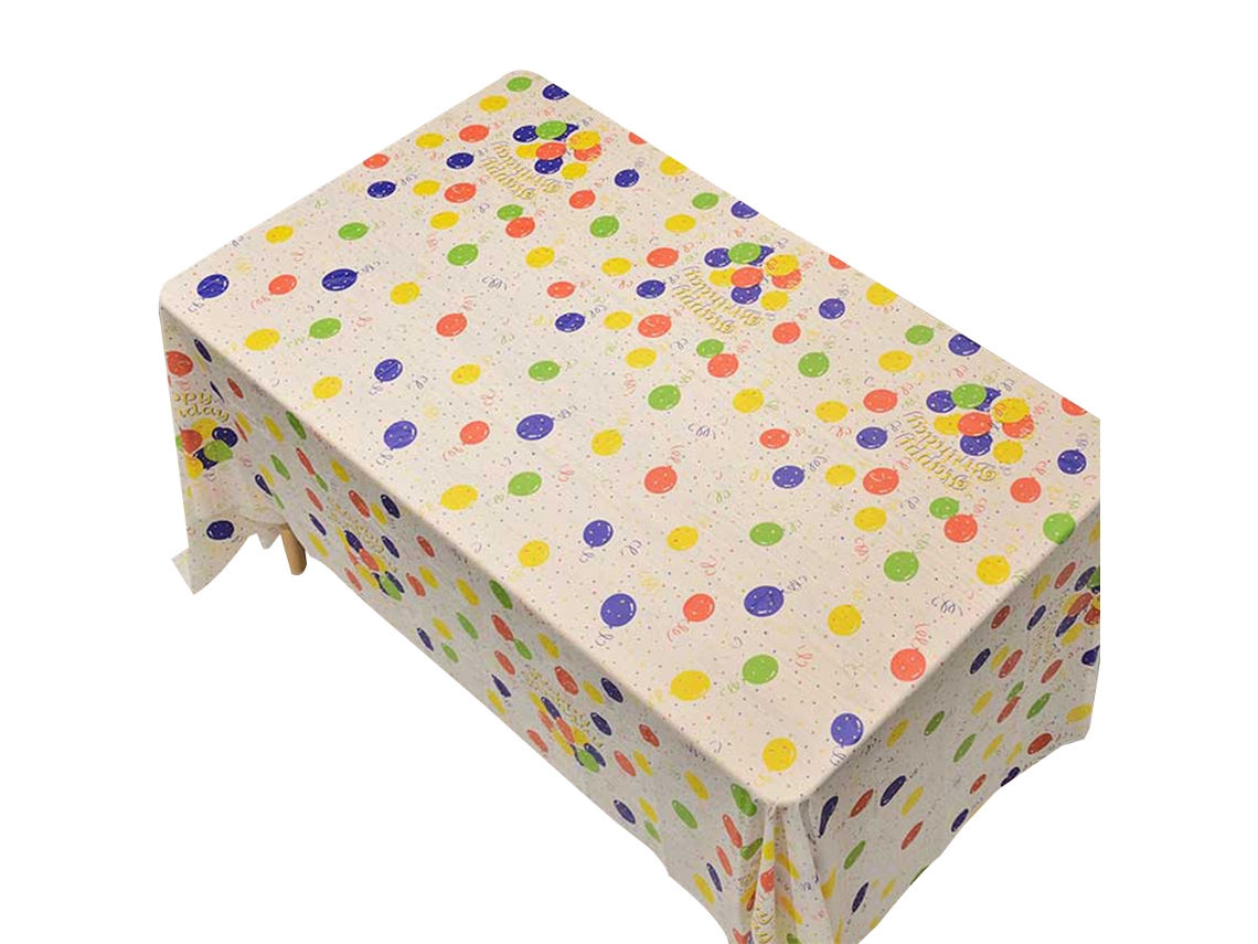 Mantel desechable para fiestas, rectangular de plástico impermeable con diseño vibrante, resistente al calor.