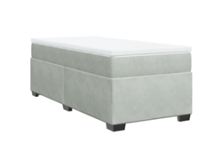 Maison Exclusive - Cama Box Spring Con Colchón Terciopelo Gris Claro 90x190 Cm