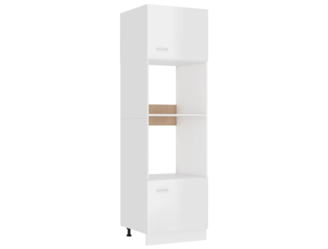 MAISON EXCLUSIVE - Mueble de microondas aglomerado blanco brillante 60x57x207 cm