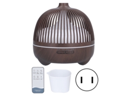 Umidificador Ultrassônico Com Controle Remoto Difusor De Aroma 500ml Luz Rgb Grão De Madeira Escuro Us Plug