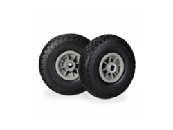 Relaxdays 2x Ruedas De Carretilla, Neumáticos De Goma, 3.00-4, Eje De 20mm, Hasta 80 Kg, 260x85 Mm, Negro-gris