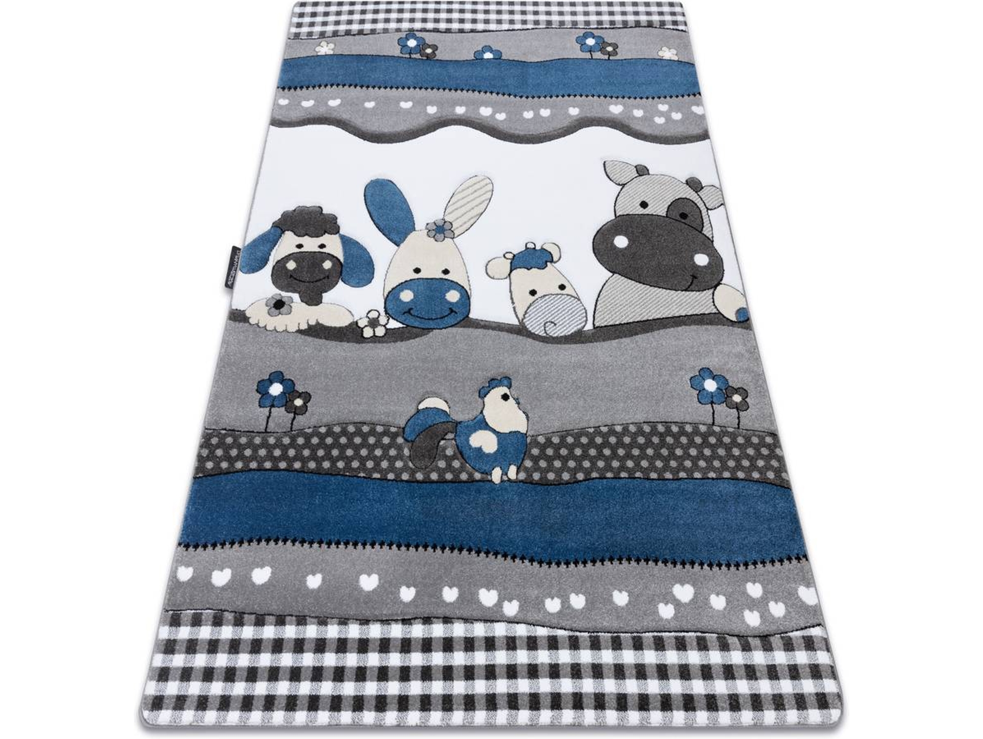 Alfombra DYWANY LUSZCZOW Petit Farm (Azul - 200 x 290 cm - Polipropileno)