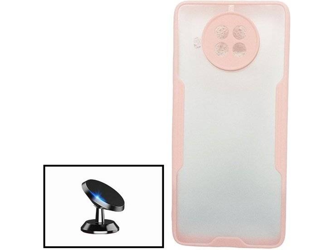Kit Soporte Magnético + Carcasa Xiaomi Mi 10T Lite 5G PHONECARE Bumper Rosa / Transparente