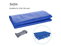 Cubierta de Piscina Rectangular 300x201x66 Cm Impermeable Protectora contra Lluvia y Polvo para Piscina, Azul