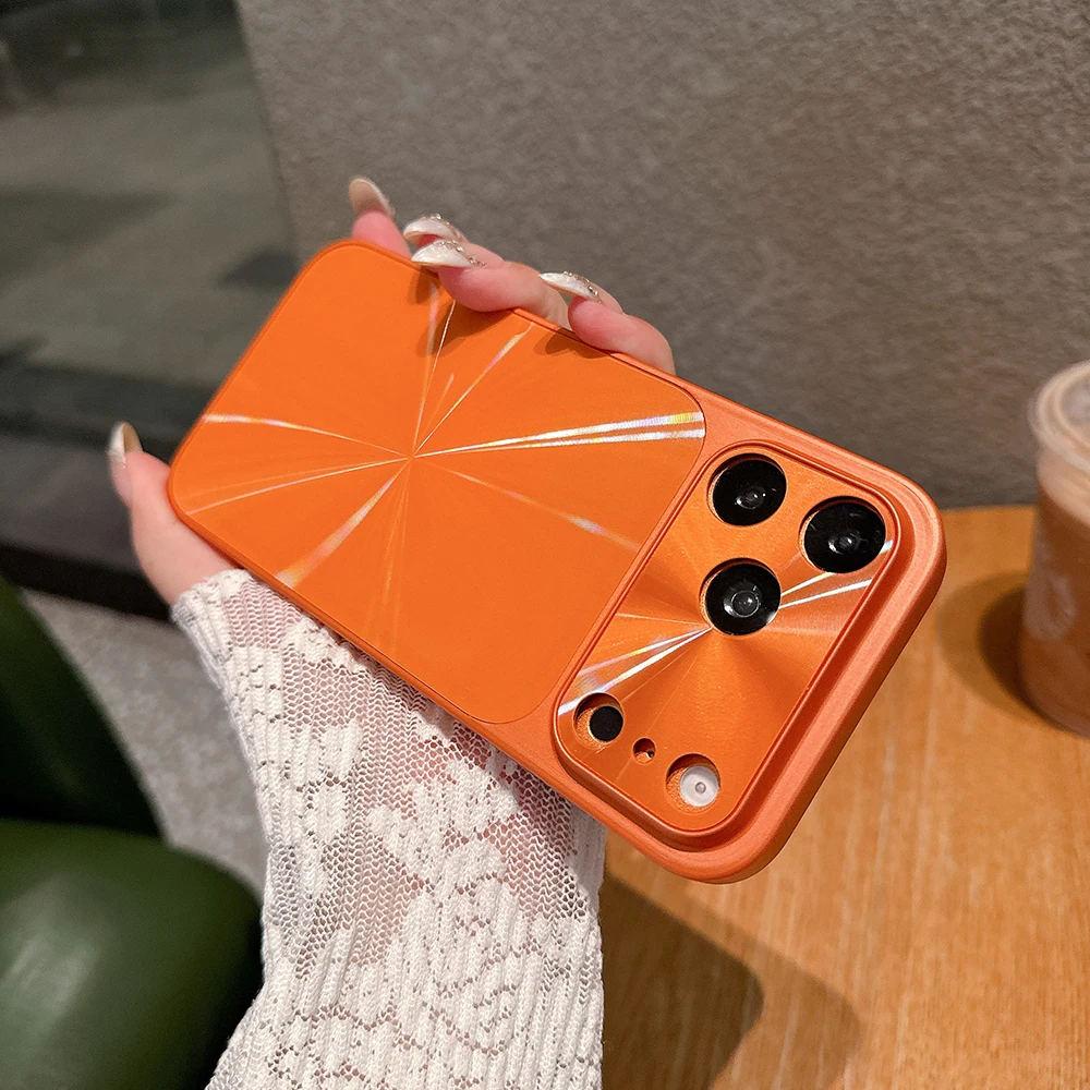 (iphone 13 Pro Naranja) Funda Magnética Magsafe Para Teléfono, Cubierta Trasera A Prueba De Golpes Con Ventana Grande Y Colorida
