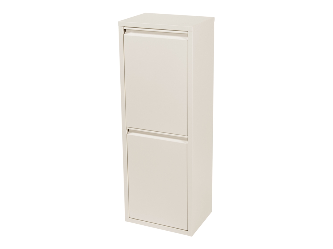 Armário De Separação De Resíduos Sollentuna Metal 2x14 L Branco Escuro [EN.CASA]