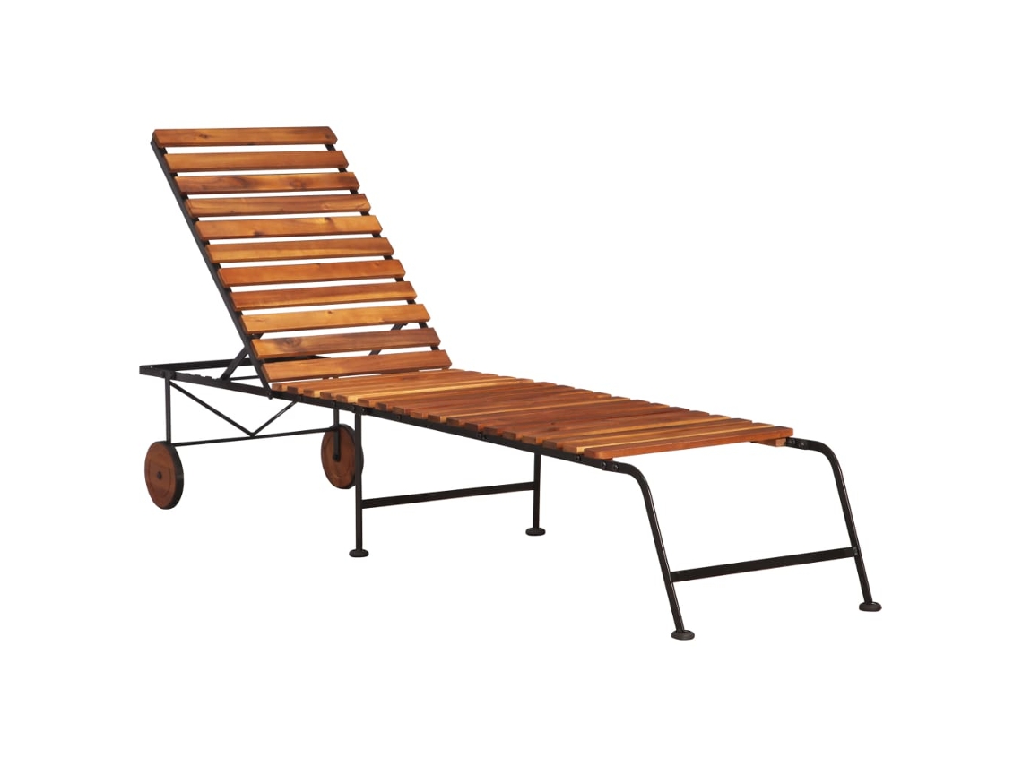 Tumbona con patas de acero de madera maciza de acacia DKD HOME DECOR