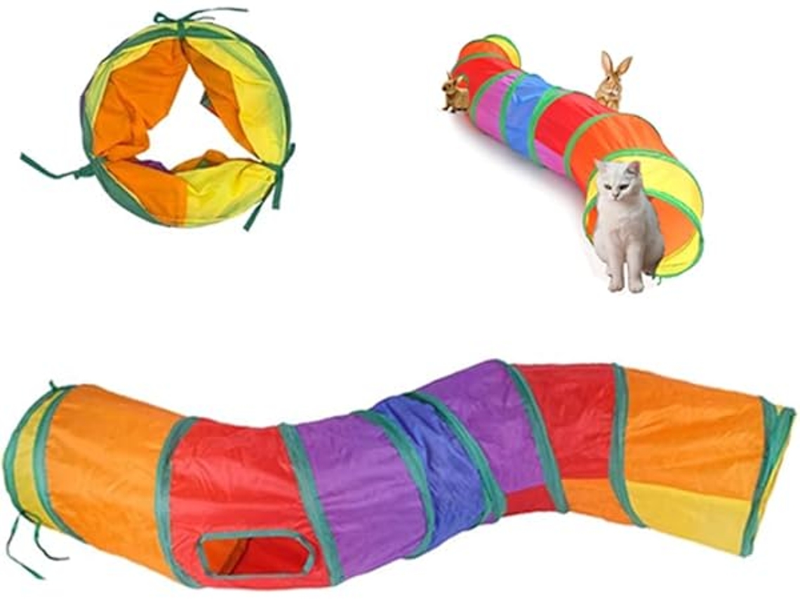 Túnel para gatos, juguete plegable para mascotas, interactivo, con forma adecuada, educativo, divertido, ergonómico, para uso diario STELASPLEN