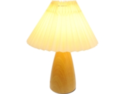 Lámpara De Mesilla De Noche De Madera Con Base, Lámpara Decorativa Estética Para Dormitorio Con Fuente De Alimentación Usb.