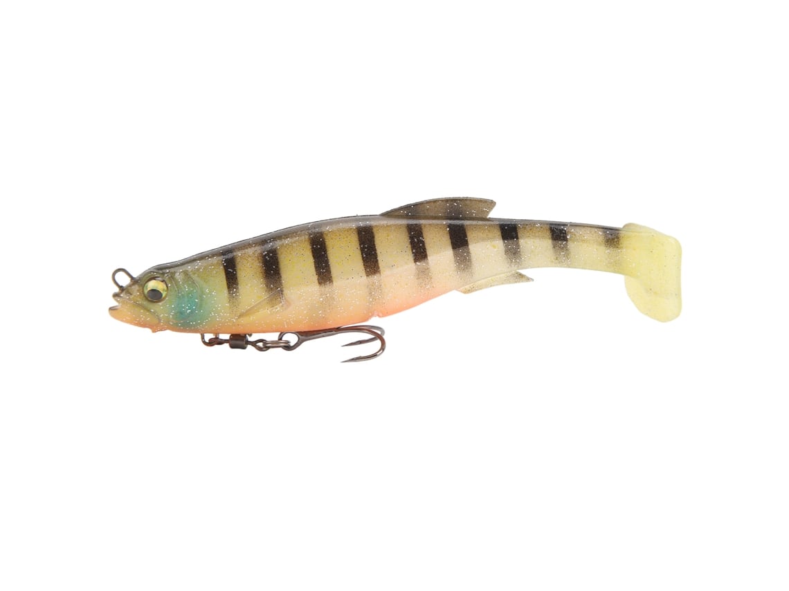 Lures De Pesca 12.5cm 21g Silicona Cuerda T Anillo Giratorio Magnético Con Anzuelos Triples Agua Dulce Salada Rayas Negras