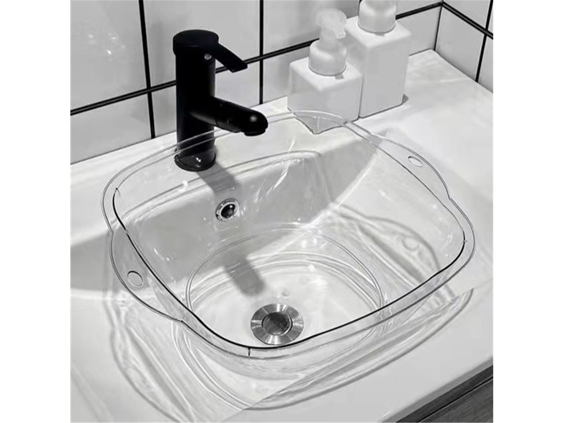 Elegante lavabo transparente resistente a las mascotas, lavabo facial multiusos para el hogar S