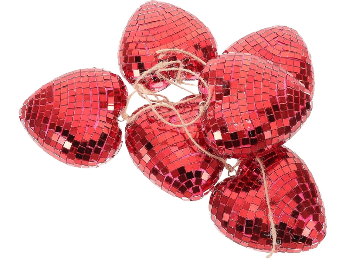 Bola De Discoteca Con Forma Corazón, Decoración Colgante, Espejo, Cuerda, Bolas Estilo Retro, Luz