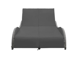 Maison Exclusive - Chaise longue doble con cojín de mimbre y patas color antracita