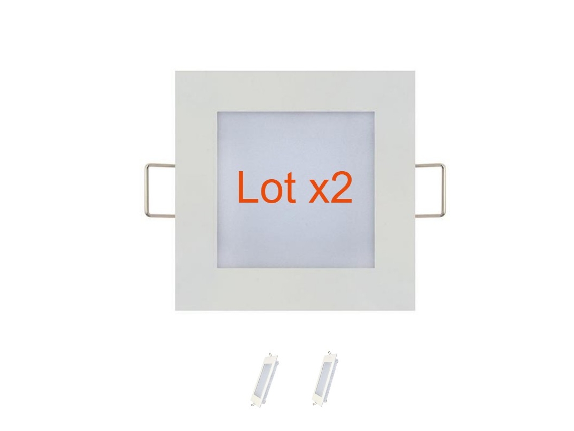 Juego de LED cuadros de 2 3W White Extra Flat Flats (Ec. 24W) 6400K Dim 90x90mm HOROZ ELECTRIC