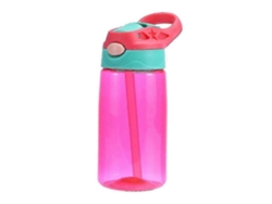 Botella de agua infantil con pajita, sin BPA, apta para lavavajillas y antigoteo. Rosewell