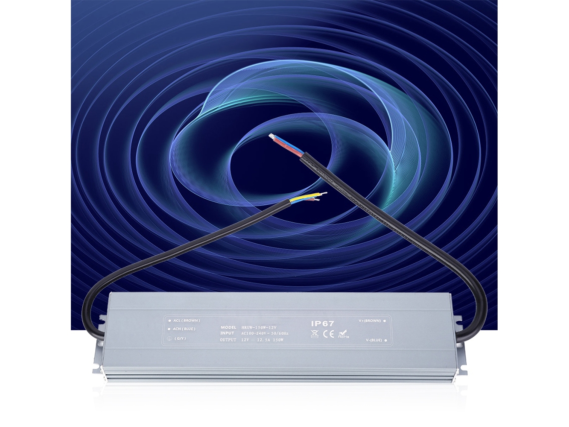 2026dz-fuente De Alimentación Led Hruw-150w-12v 100-264vac Impermeable Ip67 Driver Transformador