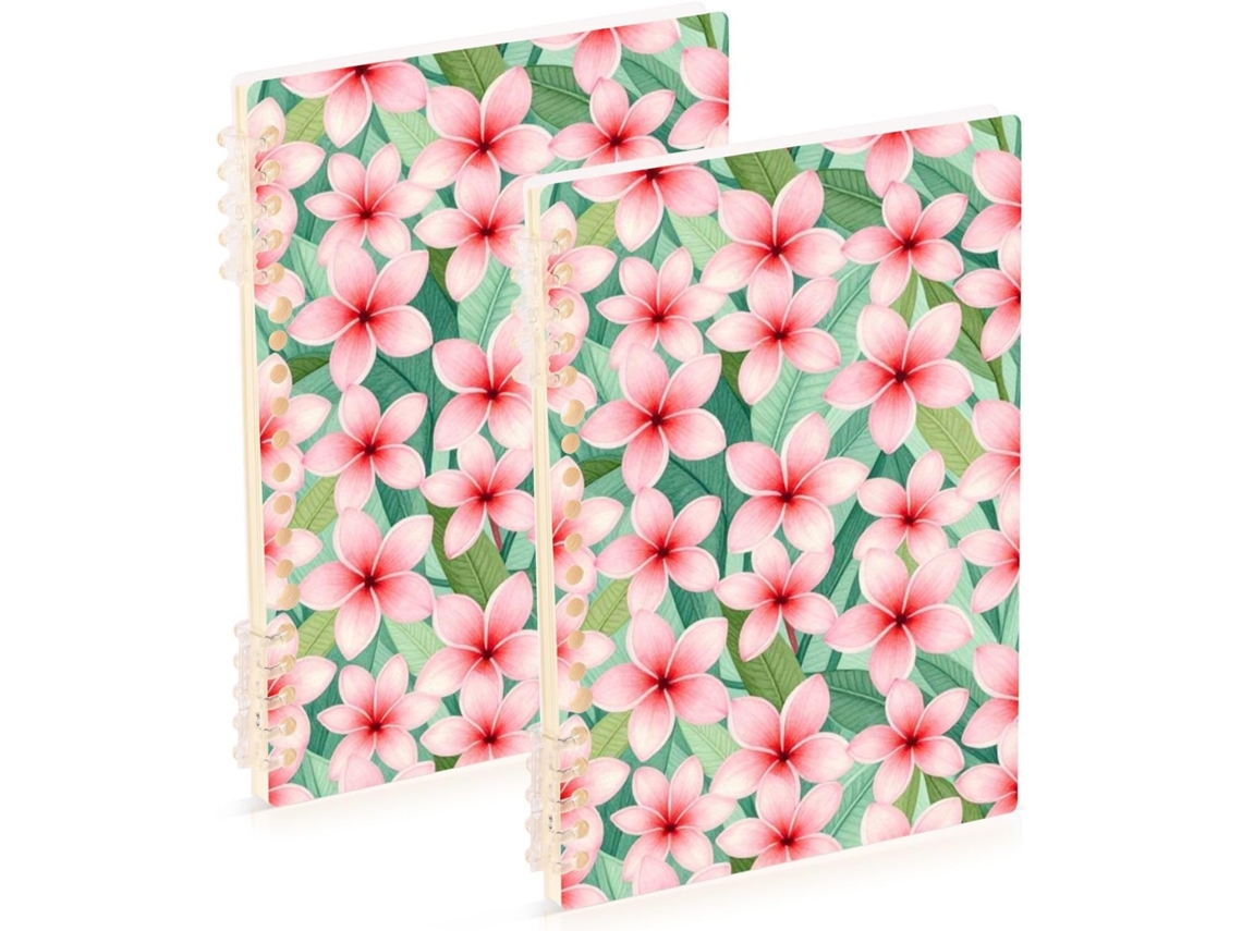 Besportble Juego De Frangipani Rosa Tropical Y Polipropileno 21,1 X 14,5 Cm Carpeta Flexible De Cinco Anill...