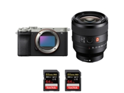 Sony A7c Ii Plateado + Fe 50mm F/1.4 Gm + 2 Sandisk 64gb Uhs-ii 300mb/s - Cámara Fotográfica Híbrida + Ebook “20 Consejos Para Fotos Que Impactan”