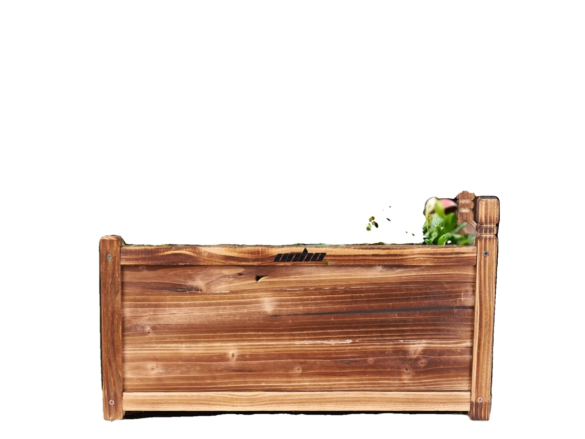 Jardinera de madera, espaciosa para verduras, fácil de montar, marrón OEM
