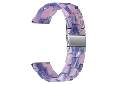 Correa de acero inoxidable 22mm hebilla para Huami Amazfit GTR 47mm/Pace/Stratos/Stratos 2/Youth Edition - púrpura/Flores rosadas
