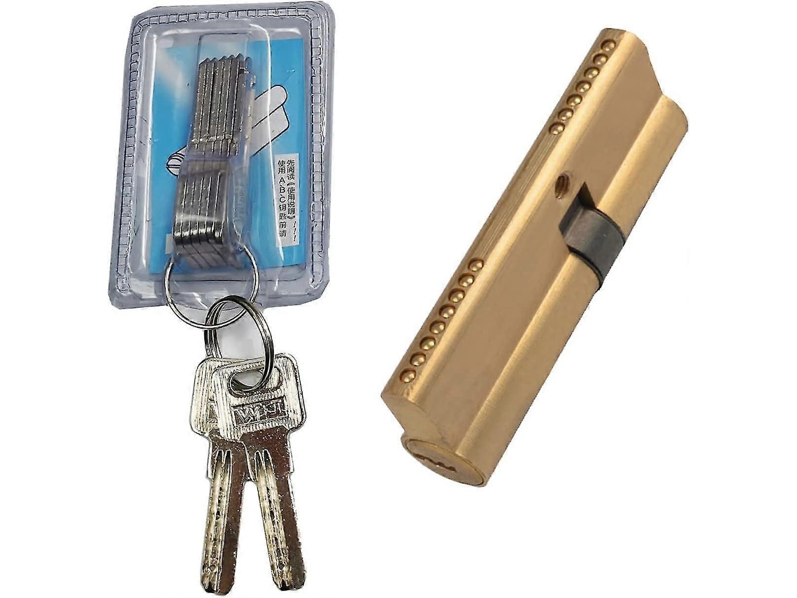 Cilindro De Cerradura Euro De Latón 45/45 Antirrobo 100mm Con 8 Claves Antichoque Para Puertas 80mm