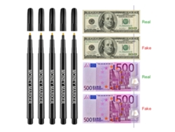 12 Bolígrafos Detectores De Billetes Falsos Para Euro Usd Rmb - Plata Auténtica, Negro Falso, Fácil De Usar