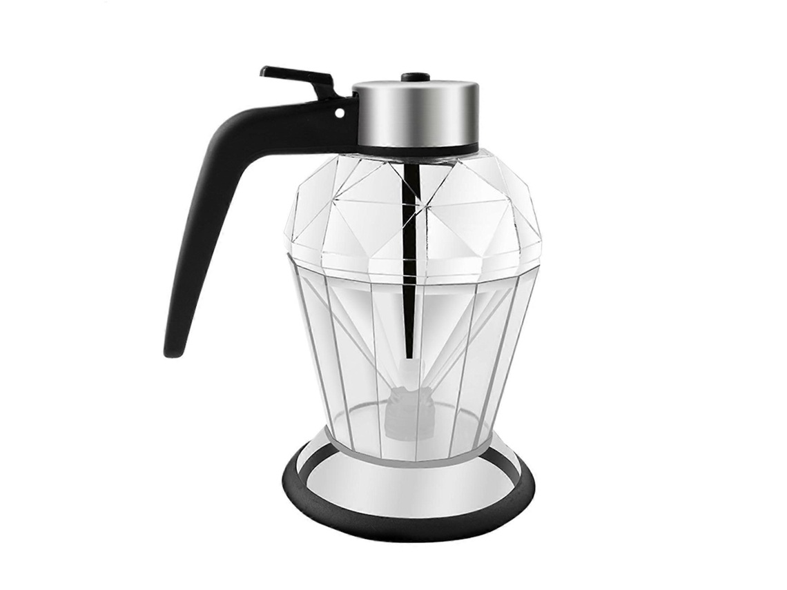 Tarro dispensador de miel de cristal con boquilla antigoteo y tapa abatible para sirope de arce, mermelada o aceite, 15 cm