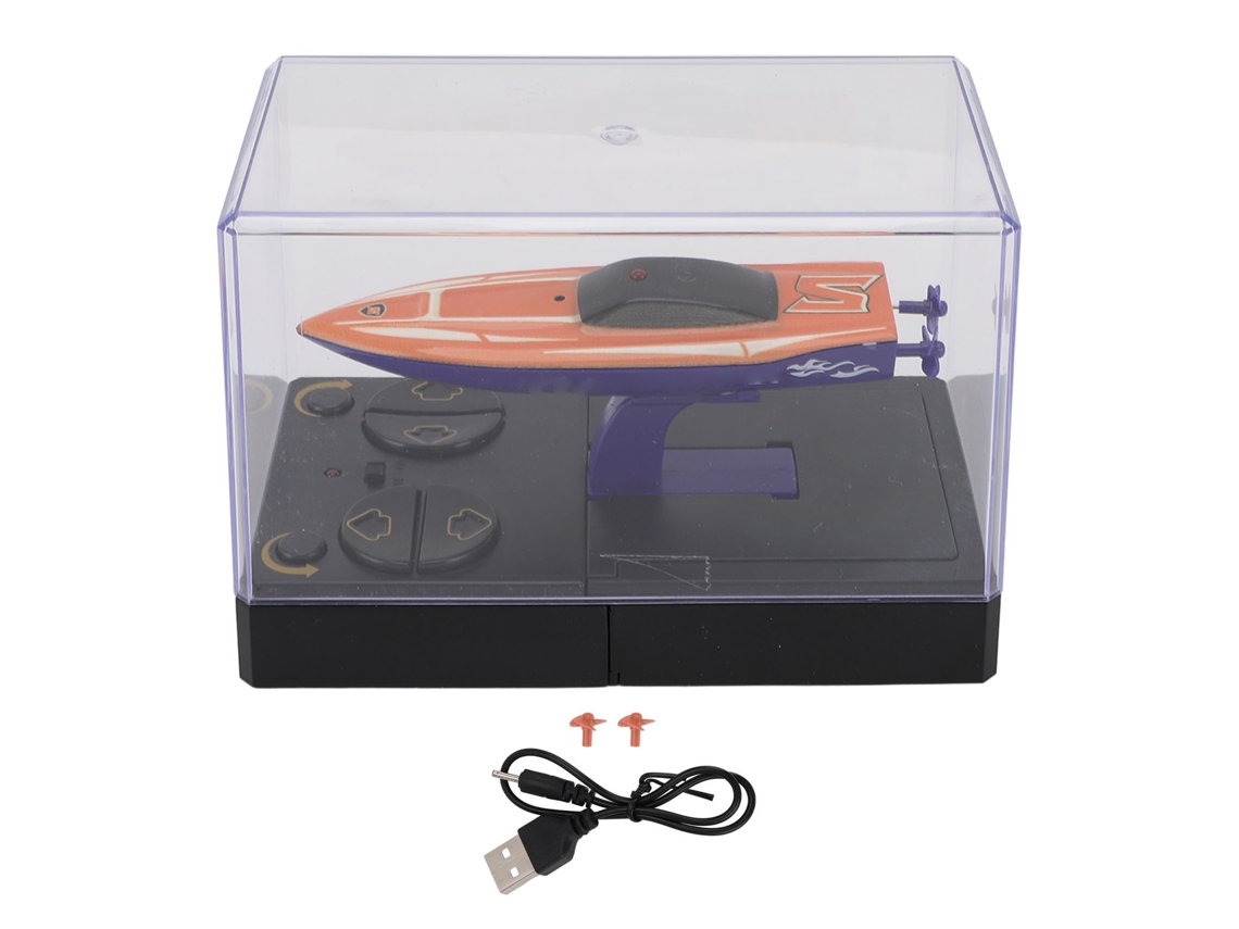 Ats-barco De Control Remoto Miniatsura 2.4g Eléctrico, Velero De Stunt Para Niños Y Niñas, Modelo De Juguete Competitivo Naranja