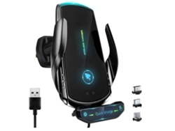Cargador Inalámbrico Coche Qi Rápido Electromagnetic Sense Auto Clamping YIZHOOD Negro