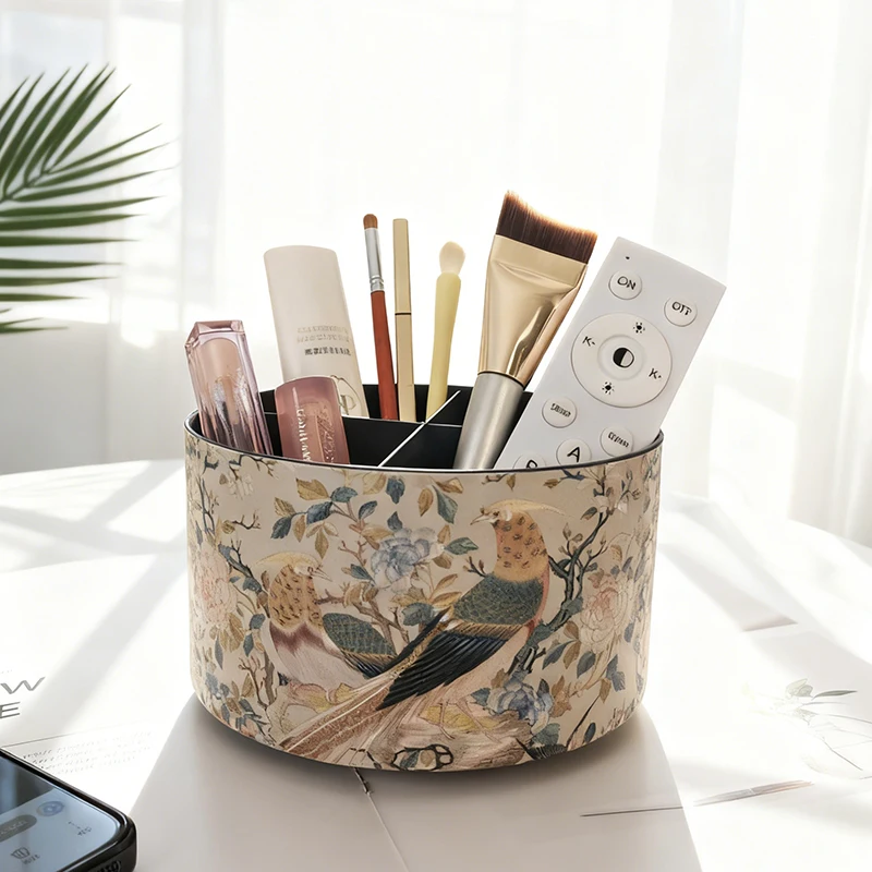 Organizador De Cosméticos Giratorio De 360°, Soporte Para Bolígrafos De Escritorio (magpie - 4 Cuadrados)