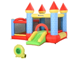 Castillo Hinchable Infantil, Tobogán, Cama Elástica, Inflador, Multicolor, 280x260x210