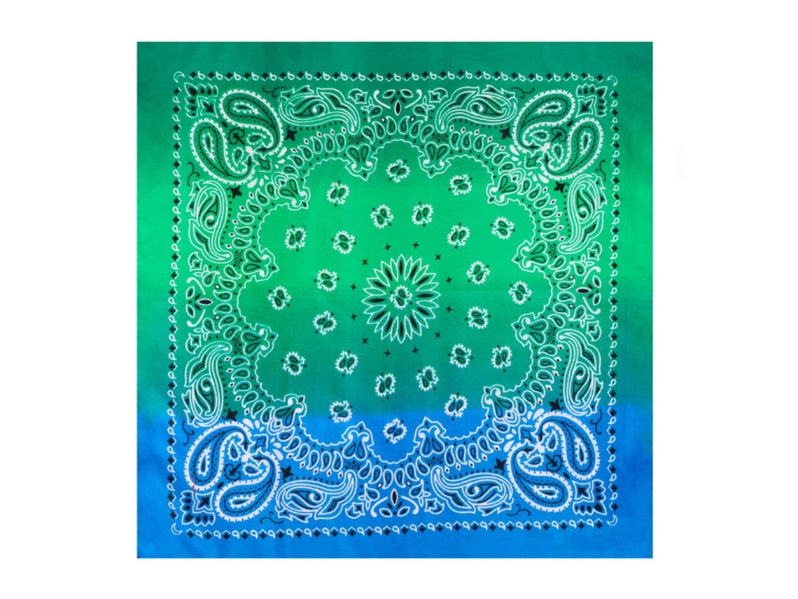 Bandana o Pañuelo Paisley Degradado azul de 54x54 cm