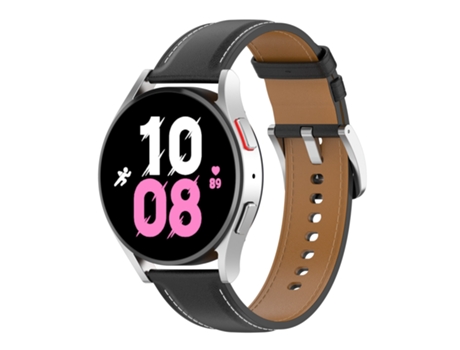 Correa de reloj inteligente para Samsung Galaxy Watch 5 de 44 mm Correa de cuero premium (negro)