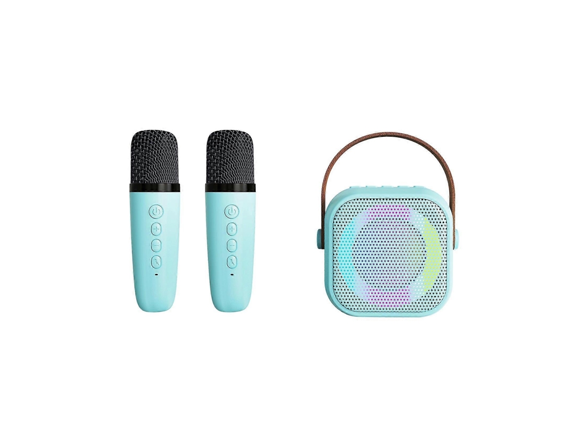 Máquina de karaoke para niños y adultos con micrófonos inalámbricos, altavoces Bluetooth portátiles, luces, Chaberlu