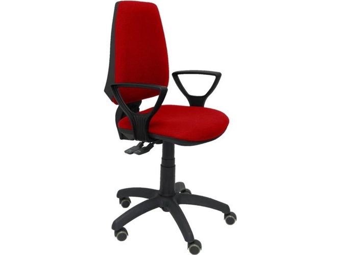Silla de Escritorio Operativa PYC Elche S Rojo BF RP con ruedas antiarañazos (Brazos Fijos - Tejido)