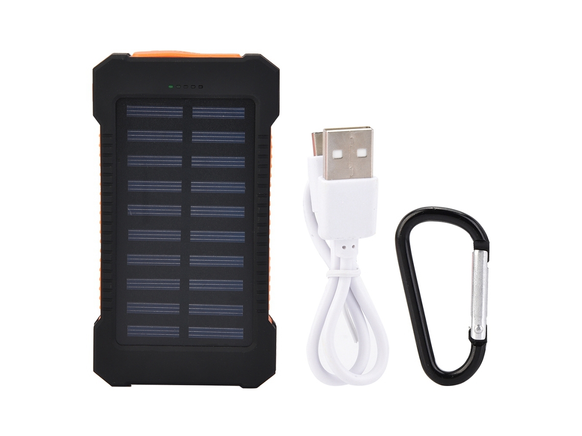 Batería Portátil Solar De 10000mah Con Carga Rápida Y Luz Led