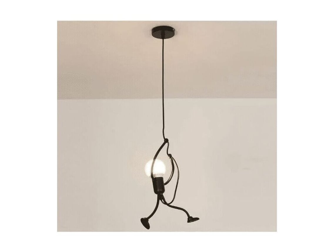 Lámpara Colgante Moderna De Metal Negro, 26 Cm De Diámetro × 140 Cm De Altura – Casquillo E27
