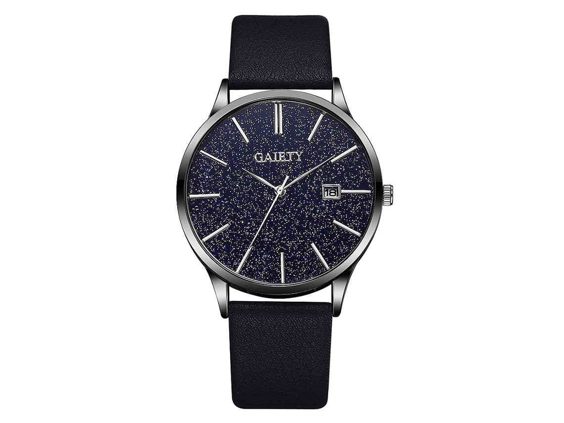 Reloj De Cuarzo Con Correa De Pu Para Hombre, Estilo Simple Y Elegante Reloj De Cielo Estrellado