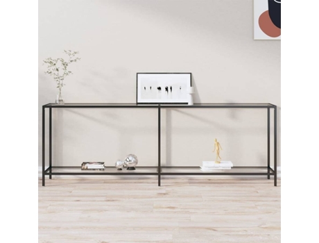 Mesa consola VIDAXL Transparente Cristal (220x35x75.5 cm)