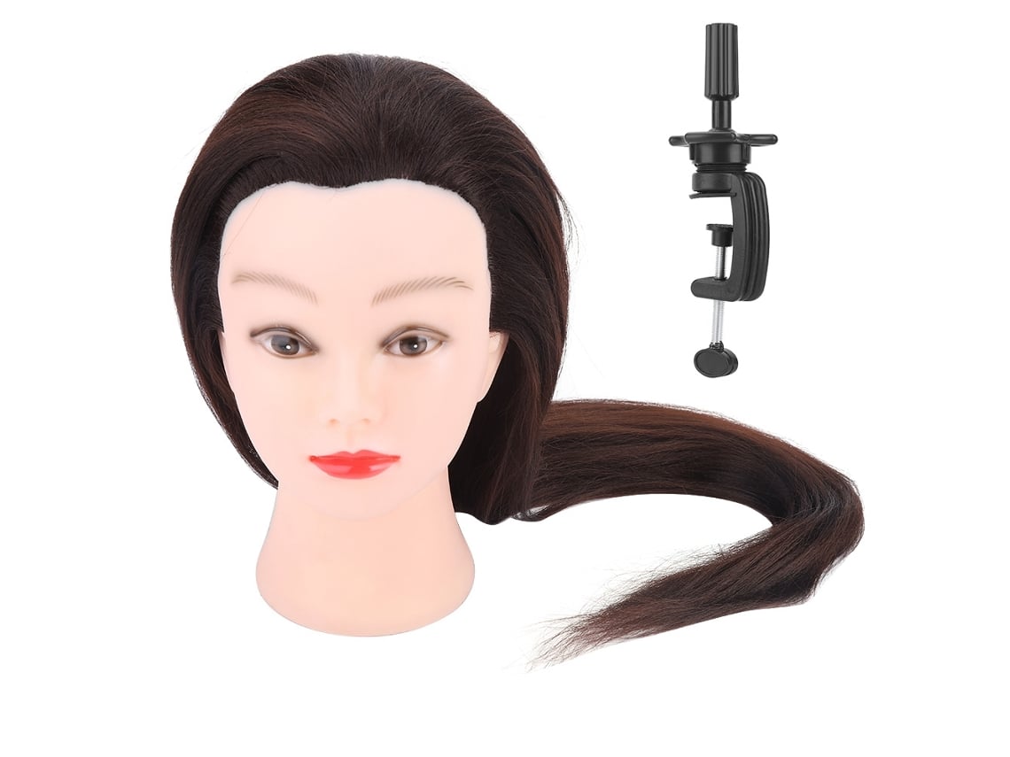 2026 - Cabeça de manequim com cabelo para treinamento de cabeleireiro e penteados coloridos práticos.