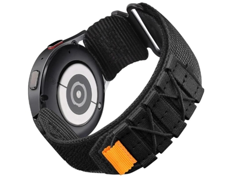 Correa Militar De Nylon Para Samsung Galaxy Watch4 44Mm Negra ¡ANTIMPACTO!