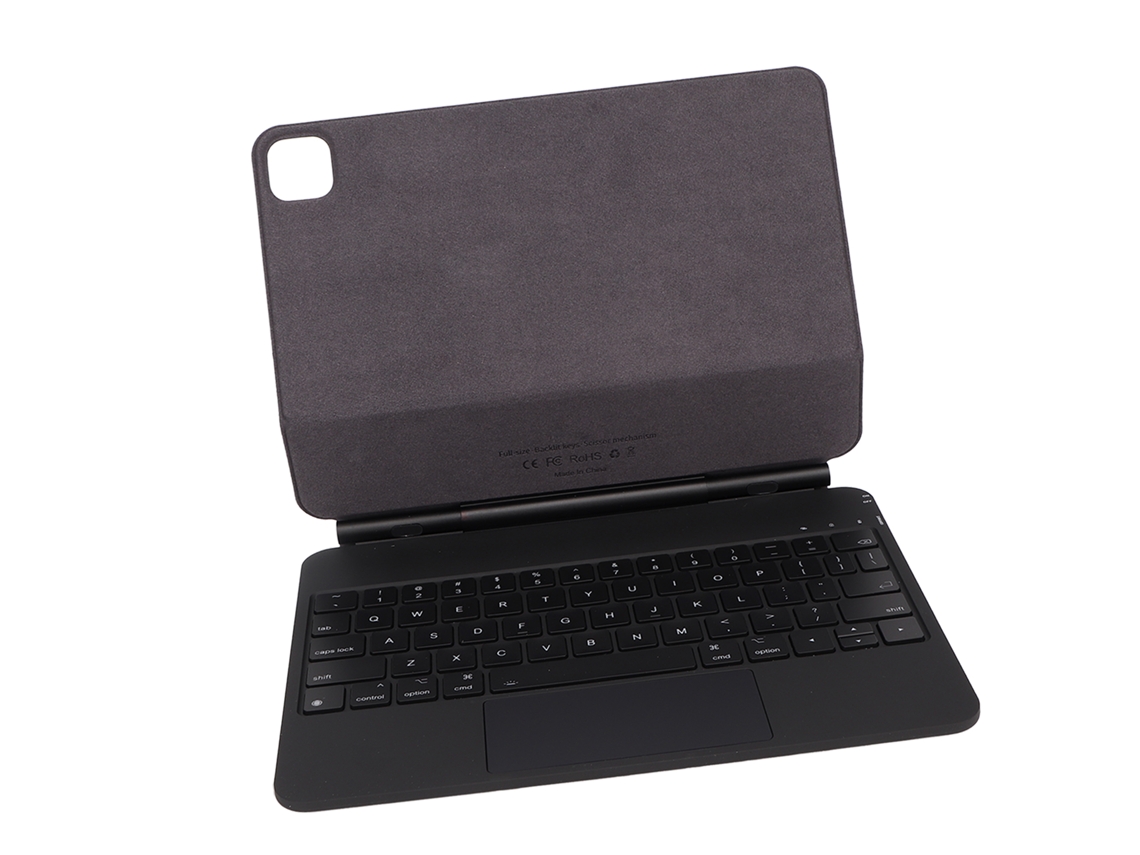 Teclado Bluetooth con panel táctil y cubierta magnética para tableta de 11 pulgadas, negro y dorado claro