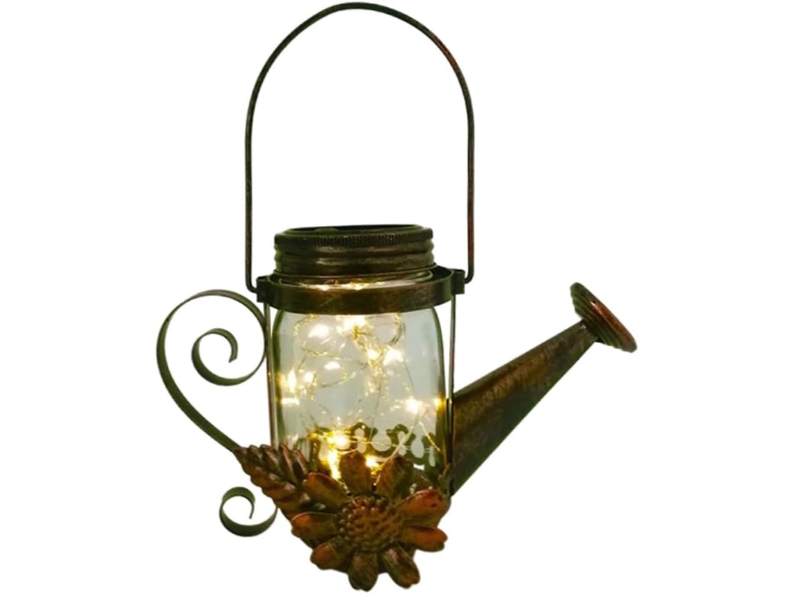 Regadera solar de jardín Slowmoose, 20 LED, hierro, para exteriores.