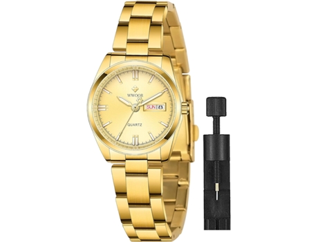VEANXIN Relojes de pulsera con pulsera de acero inoxidable plateado para mujer-Verde